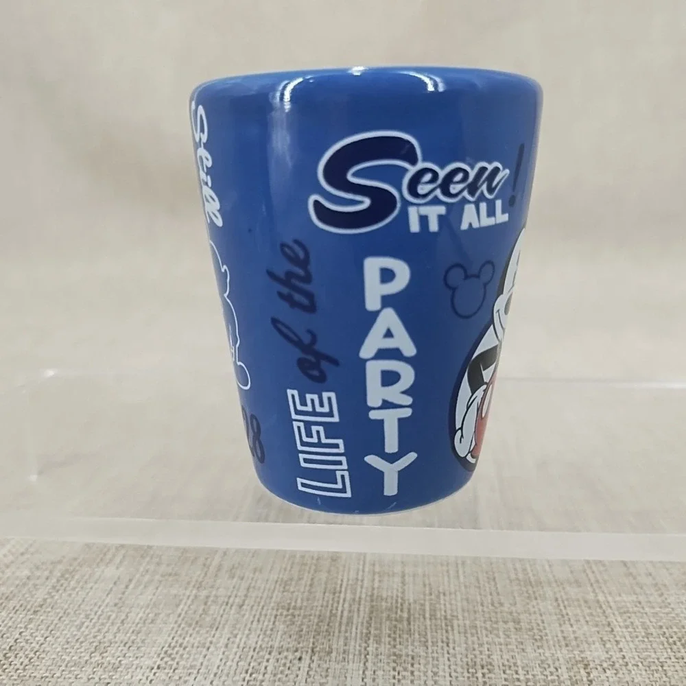 Mickey Mouse Ceramic Shot Glass Jerry Leigh Legend Mouse Party Blue Disney